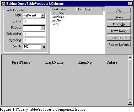 TQueryableProducer's Component Editor